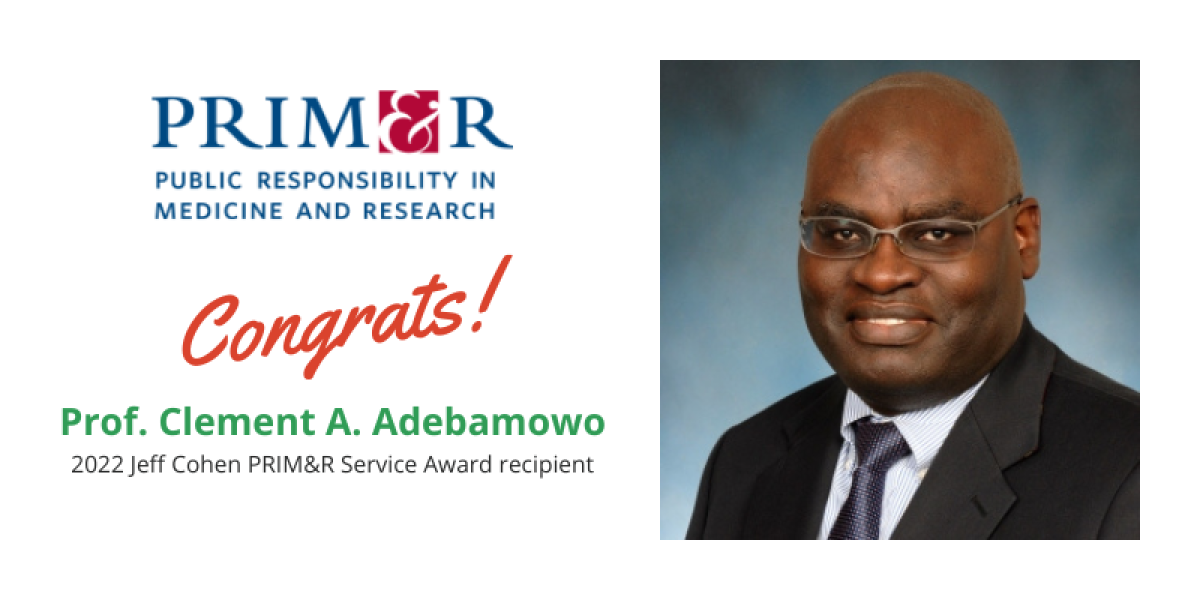 Adebamowo PRIM&R award
