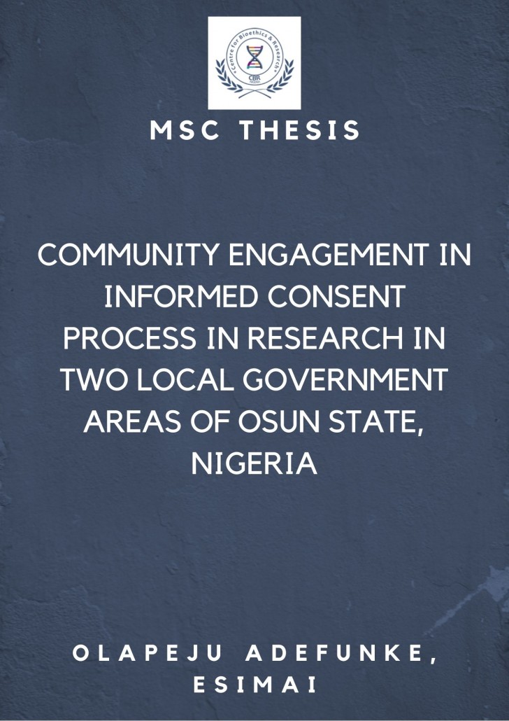 Community Engagement in Informed Consent Process in Research in 2 Local Government Areas of Osun State, Nigeria