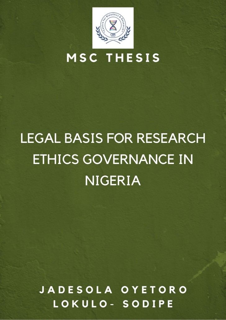 Legal Basis for Research Ethics Governance in Nigeria